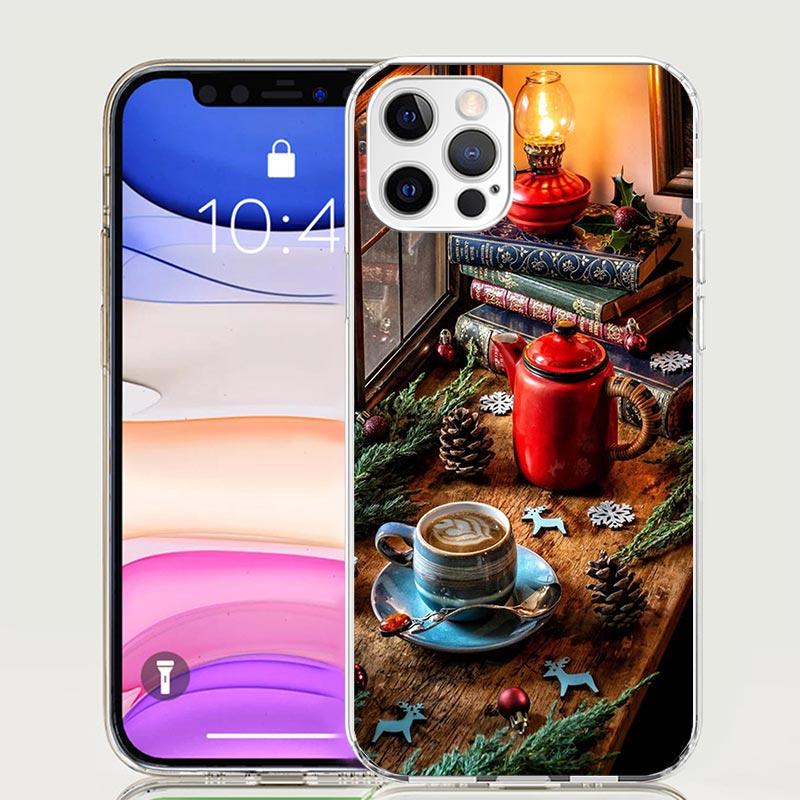 Winter Coffee Christmas Phone Case For iPhone 17 Air 16 15 Plus 11 14 Pro Max 13 Mini 12 7 8 + SE Pattern Art Customized Cover 1