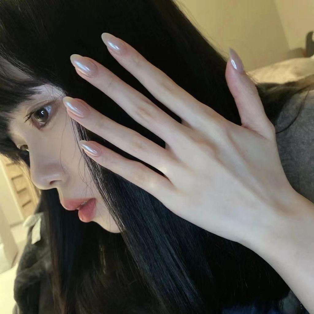 Nude Pink Gradient Cat Eye Whitening Aurora Nail Art Removable Stickers