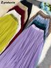 Wavy Edge Pleated Skirt High Waist Slimming Office Wear Versatile Long Dress for Women