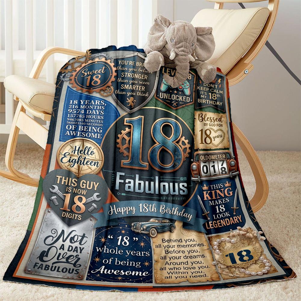 Coperte di Flanella con Citazioni per il 18° Compleanno - Morbide e Adatte per Divani, Letti, Uffici, Viaggi, Tutte le Stagioni, Ottimo Regalo per Feste e Compleanni.