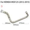 For HONDA MSX125 MSX125SF 2012-2020 Upgrade Motorcycle Exhaust Systems Header Front Link Tube Connect Middle Pipe