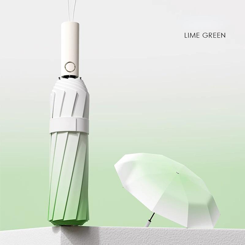 

40 Bone автоматический градиентный цветной зонт для мужчин и женщин большой 3-х складной ветрозащитный, водонепроницаемый солнцезащитный козырек с защитой от УФ-излучения