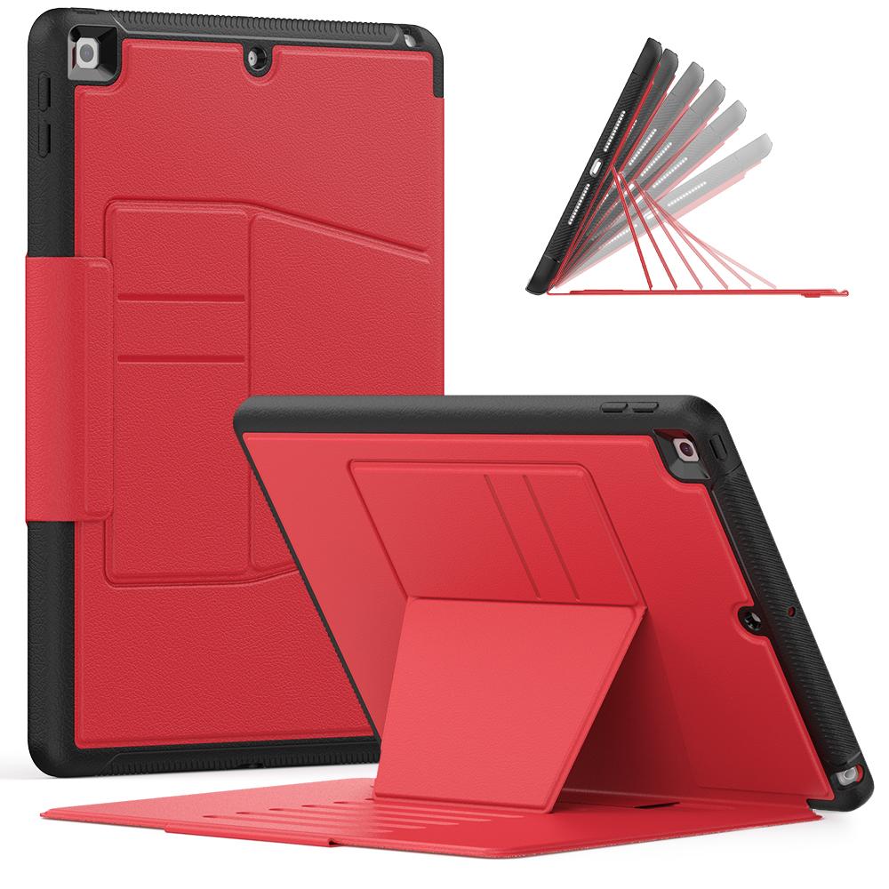 

Magnetic Smart Flip Case Universal For Apple iPad 10.2 2019 2020 2021 7th 8th 9th Generation 3-Layers Adjustable Kickstand Cover iPad 10.2 (7-8-9th) красный