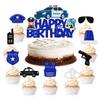 Police Children Themed Birthday Cake Paper Plugin Set Party Props Decoration
