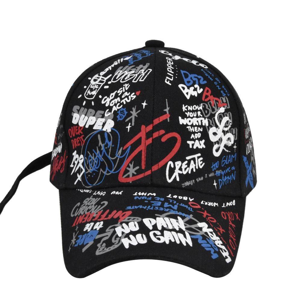 Printing Graffiti Graffiti Baseball Cap Hip Hop Hip Hop Baseball Cap  Summer
