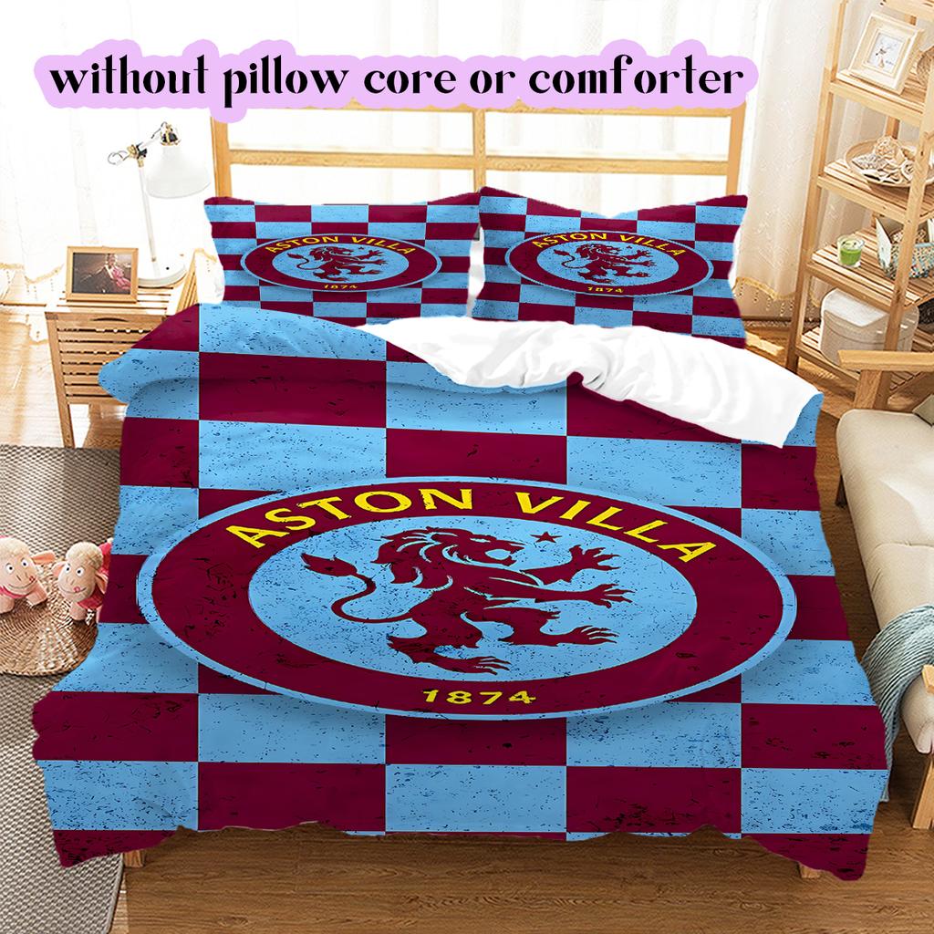 Team football Pattern Bedding Quilt Set Quilt Cover Pillowcase Home Decoration Birthday Gift (1 * duvet cover + 2 * pillowcase, without core)