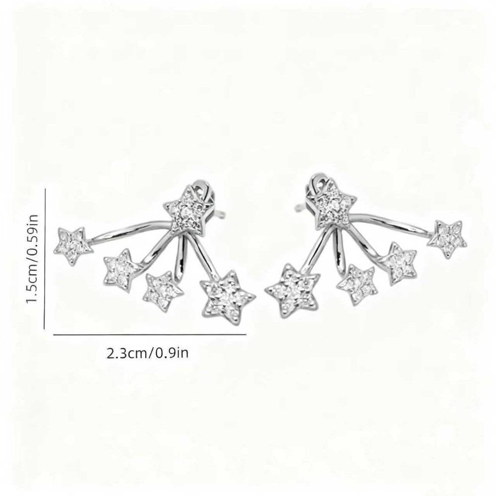 Elegant Star Crystal Earrings Claw Shape Zircon Earrings Women Sparkling Studs For Men And Women
