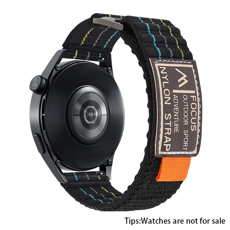 Нейлоновый ремешок 20 22 мм для часов 4 Pro GT3 GT2 2 Pro Ремешок для Huawei Watch GT5 GT4 46 мм Ремешок для часов Быстросъемный ремешок Samsung 20mm чёрный