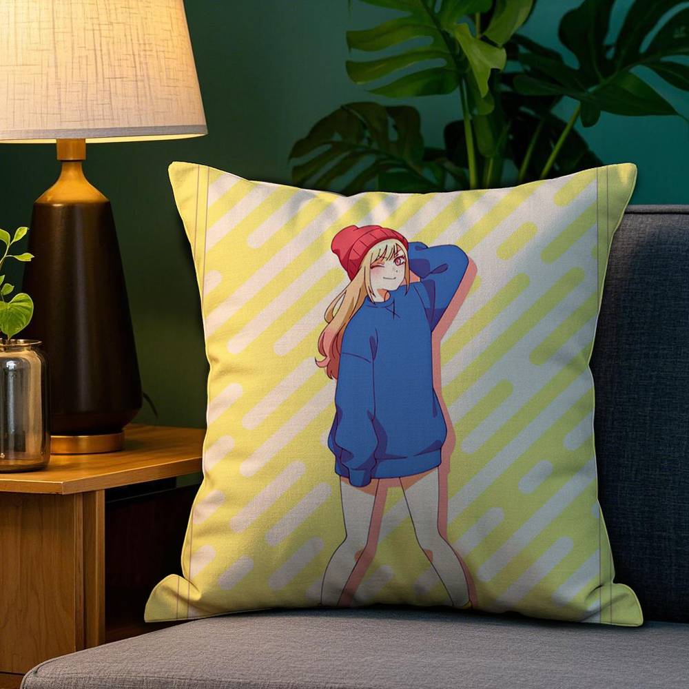 My D-Dress Up Darling Pillow Case Plush Fabric Soft Double Sided Print Home Sofa High Quality Cushion Cover Throw