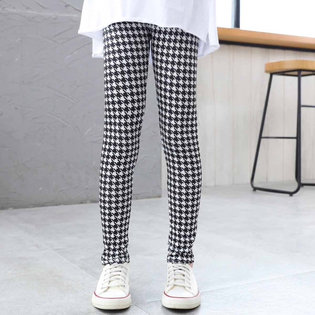 PenGo Studio Kinderen, Elastisch, Leggings, Meisjesbroeken, Zomer, Slim Fit, Bedrukte Broeken 130
