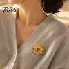 Alloy Floral Brooch Rhinestone Sunflower Brooch, Decorative Lapel Pin for Men Daily Wear Women, Jewelry Accessory Coats Dresses Scarves