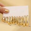 10 Pieces/set of New Irregularly Shaped ABS Acrylic Gold CCB Lightweight Earring Set, C-shaped and Teardrop Shaped
