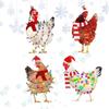 Decorative Scarf Chicken Hanging Pendant Funny Christmas Tree Pendant for 5pcs Xmas Tree
