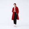 Red Wool Double-faced Long Coat with Belt - Winter Fashion Outerwear