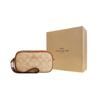 New COACH Jamie Coated Canvas With Leather Camera Bag Coin Purse Clutch Wrist Bag Small Size Women's Light Khaki CA718-IMNLJ