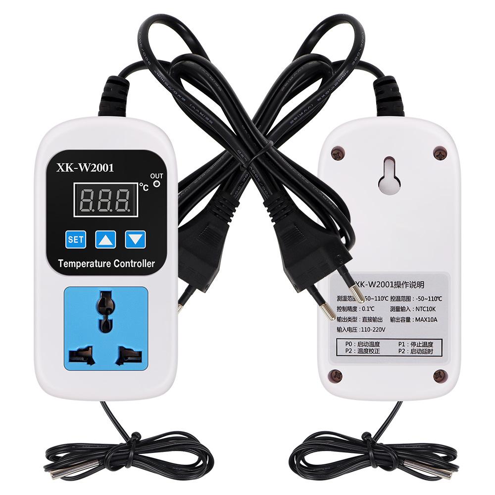 AC 110-220V 10A EU Plug Temperature Humidity Controller Socket Digital Thermostat Regulator Smart Controller with NTC Sensor Digital
