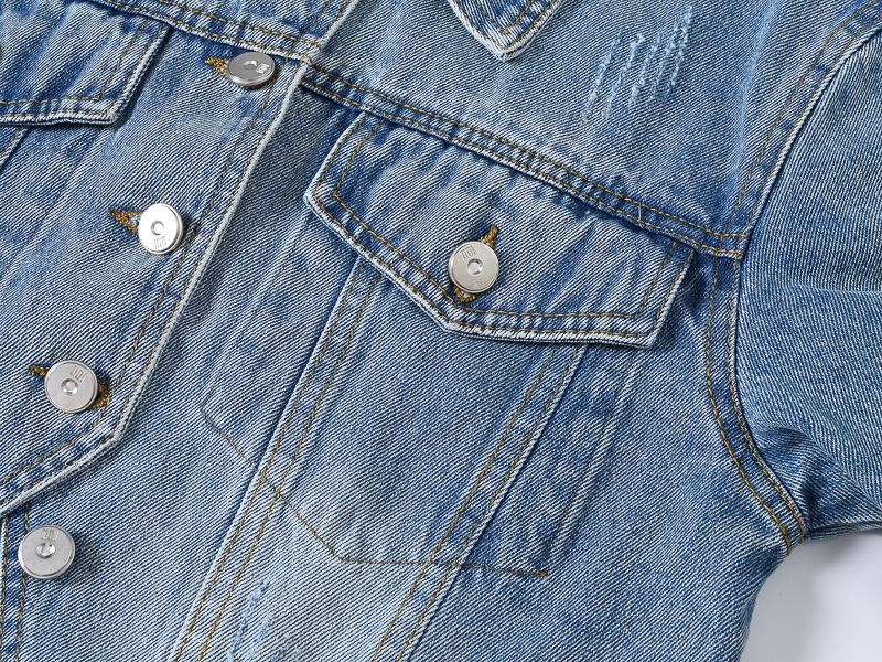Trendy Women's Spring/Autumn Retro Slimming Hong Kong Style Washed Denim Jacket