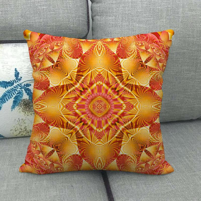 Symmetrical Bohemian Geometric Patterns Digital Printing Short Plush Pillow Covers For Car Sofa Office Cushion Cover Home Goods