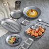 Homlly Tonii Flake Texture 304 Stainless Steel Spoon Fork Knife Cutlery Set (X4PCS)