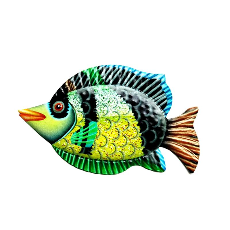 Large Metal Fish Wall Art Decoration Colorful Iron Sculpture Statues Garden Hanging Ornament for Balcony Dropshipping