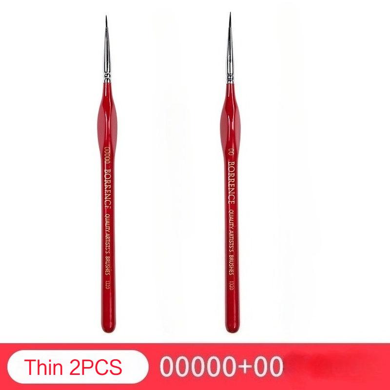 

Red Miniature Hook Line Pen 2/4/5/9pcs for Extra Fine Detail Gouache Paint Model Art Nail Drawing Professional Paint Brush Set