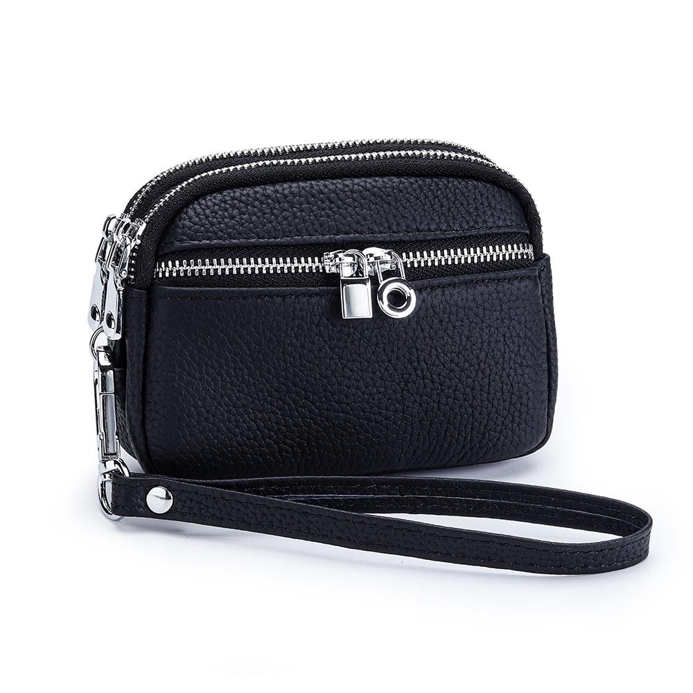 Factory Leather Small Mini Women's Coin Purse Multi-layer Zipper Large Capacity Storage Bag