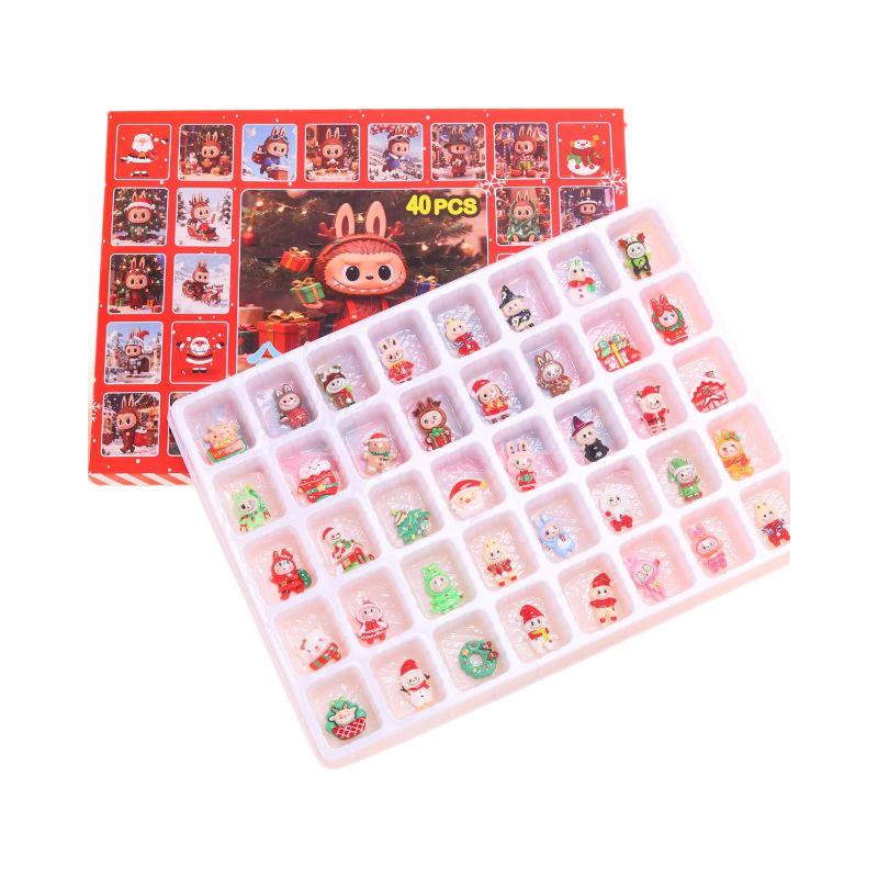40dílná vánoční překvapivá slepá krabička: Poke-Poke Pryskyřičné Hračky Příslušenství