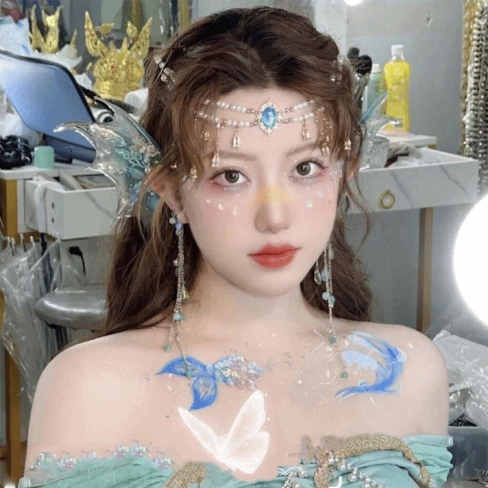 Vintage Luxury Forehead Chain Imitation Pearl Ethnic Headwear Head Chain Jewelry  Party Banquet