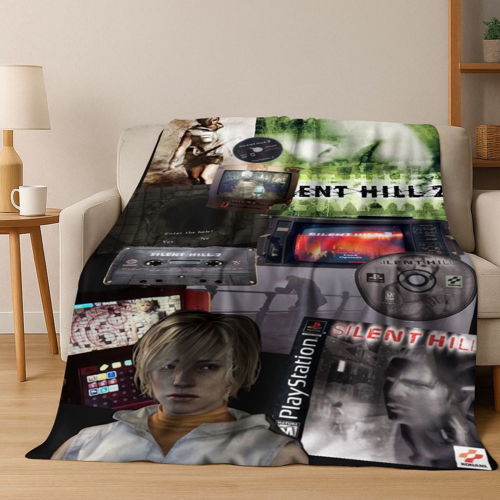 Classic Silent Hill Horror Game Movie Art Flannel Blanket,Cozy Soft Throw Blanket for Home Bedroom Bed Sofa Picnic Cover Gift