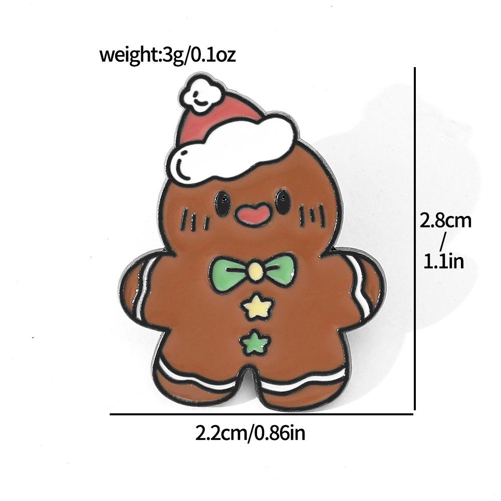 Веселая Рождественская Коллекция Металлическая Значок Дед Мороз Пряничный Человечек Снеговик Подарок Сплав Брошь