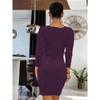 Women's elegant solid color long-sleeved V-neck sexy short dress clothes sale