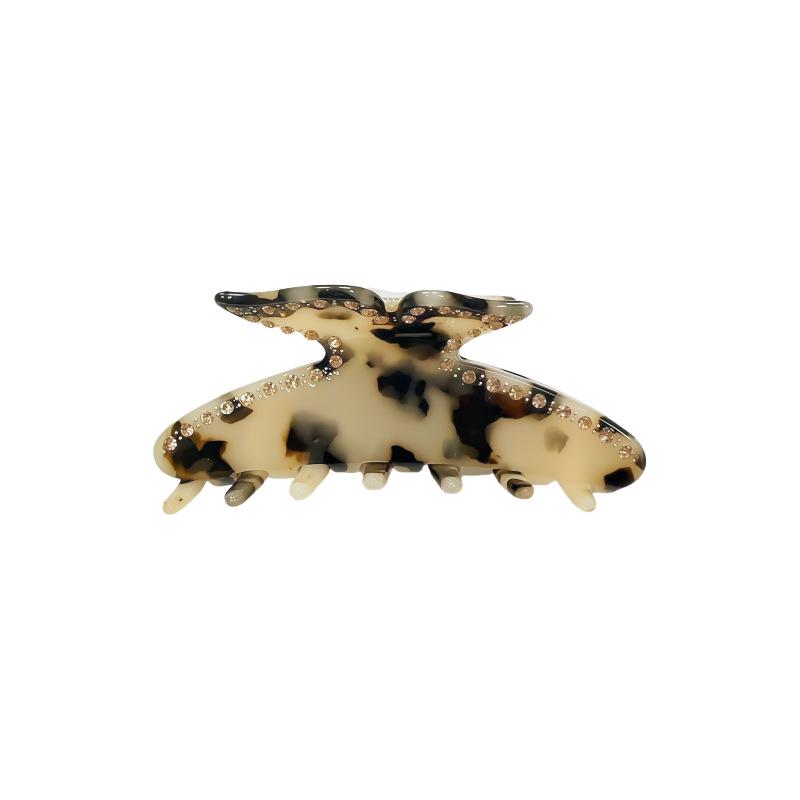 Luohe French Retro Tortoiseshell Acetate Shark Hair Clip for Women