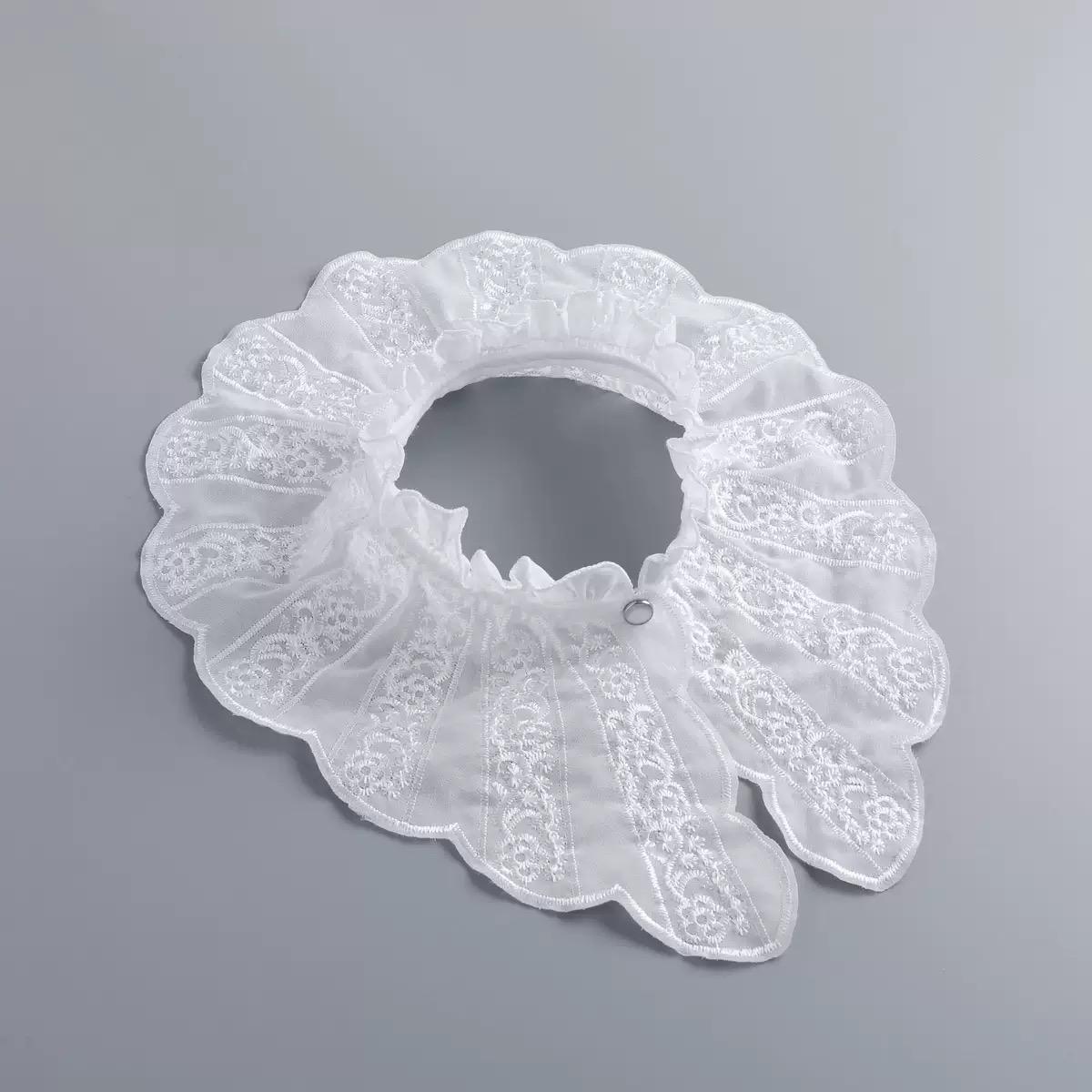 

Женский белый вышитый фальшивый воротник Элегантная и модная рубашка Универсальное украшение Стойка Съемный ложный воротник