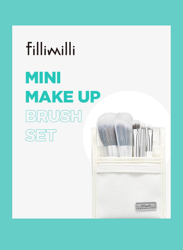 Fillimilli Mini Makeup Brush Set 5 5 with Pouch MINI MAKE UP BRUSH SET Cheek Shading Eyebrow Face Brush Fillimilli Korean Cosmetics Olive Young