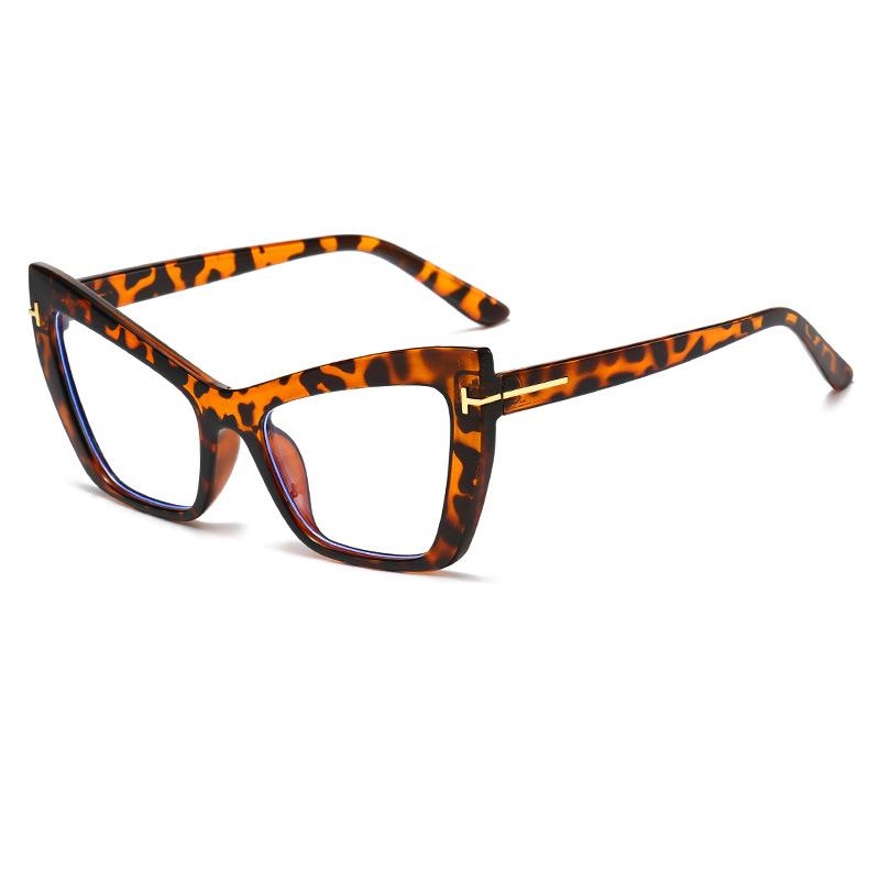 4737T Word Cat Eye Glasses Frame 2024 New Fashion Anti-Blue Flat Mirror Personalized Versatile Frame