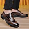 Fashion Italian Men Genuine Leather Business Shoes Thick-soled Outdoor Casual Leather Formal Shoes Fashion Slip-On Walking Oxford Shoes
