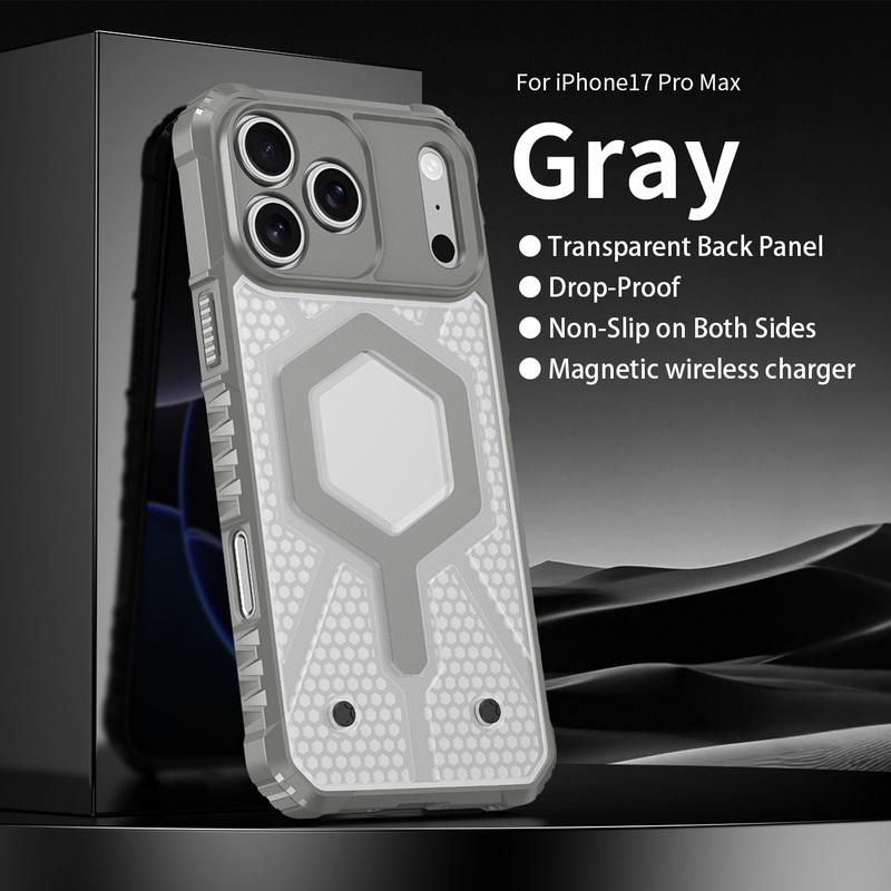 Custodia Magnetica per Telefono con Motivo a Nido d'Ape Per iPhone 17 Pro Max 16 15 14 13 Pro Max Cover Bumper Ibrida TPU+PC Antiurto