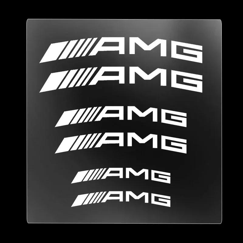 

Горячие 2025 Для AMG W124 6 шт. Стайлинг автомобиля Наклейки на тормозной суппорт автомобиля Для AMG Mercedes Benz W204 W124 W201 W202 W212 W220 W205 GLA C белый