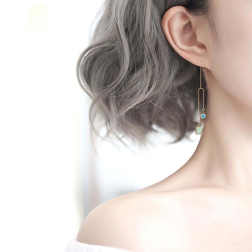 

Stylish Long Style U-Shape Chain Earring & Rhinestone Ear Stud Christmas Birthday Gift #34