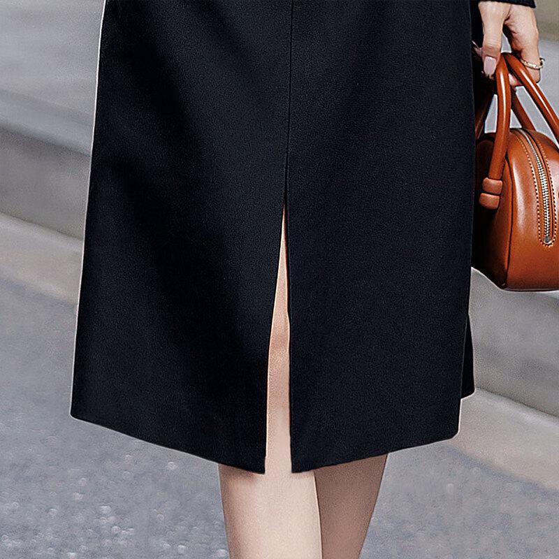 Sukienka blezerowa damska Sibaishe o średniej długości z rozcięciem