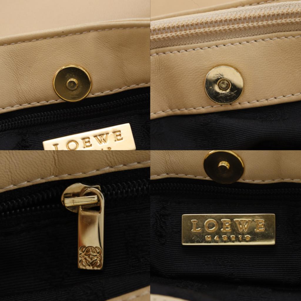 Loewe Shoulder Bag Beige Calfskin Women Used