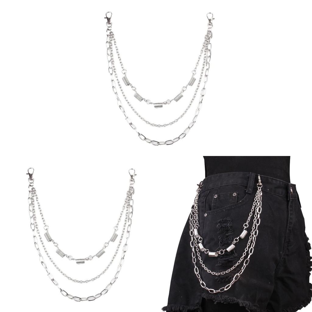 Punk Metal Chain Belt For Men And Women Summer Fashion Accessory With Spring Multilayer Design