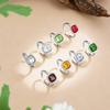 IngeSight.Z Y2K Bohemia 8 Pcs Creative Colorful Acrylic Rhinestone Open Rings Sets Women Fashion Couple Jewelry Accessories New