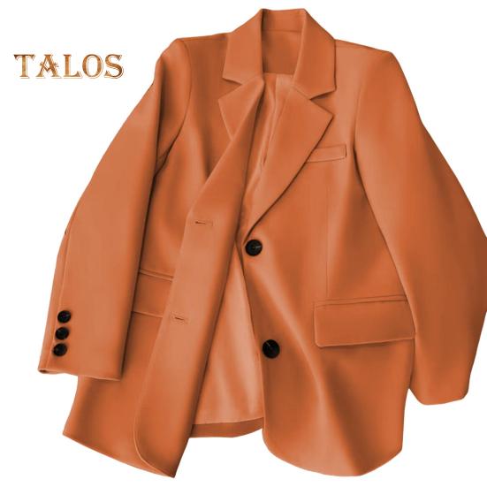 Women's Suit Spring Autumn Female Top Office Lady Blazer Loose Fit Thin Jacket Lapel Collar Coat for Work Leisure Time