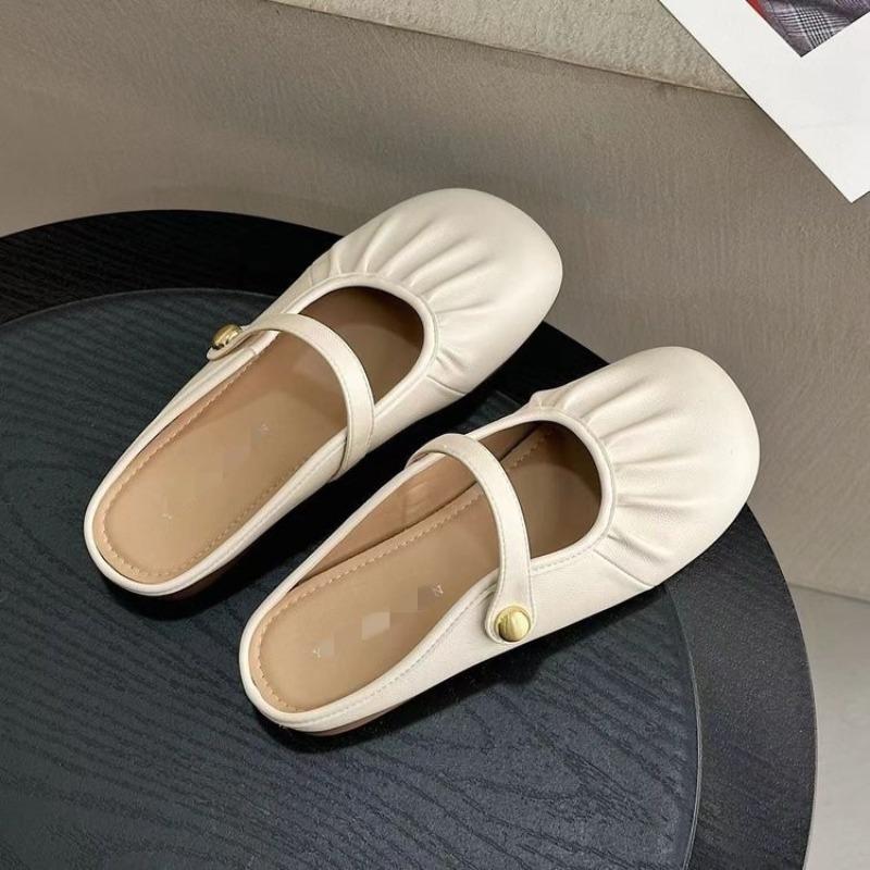 

Baotou Slippers - Stylish Outerwear Women s Single Shoes with Anti-slip Properties 40 бежевий