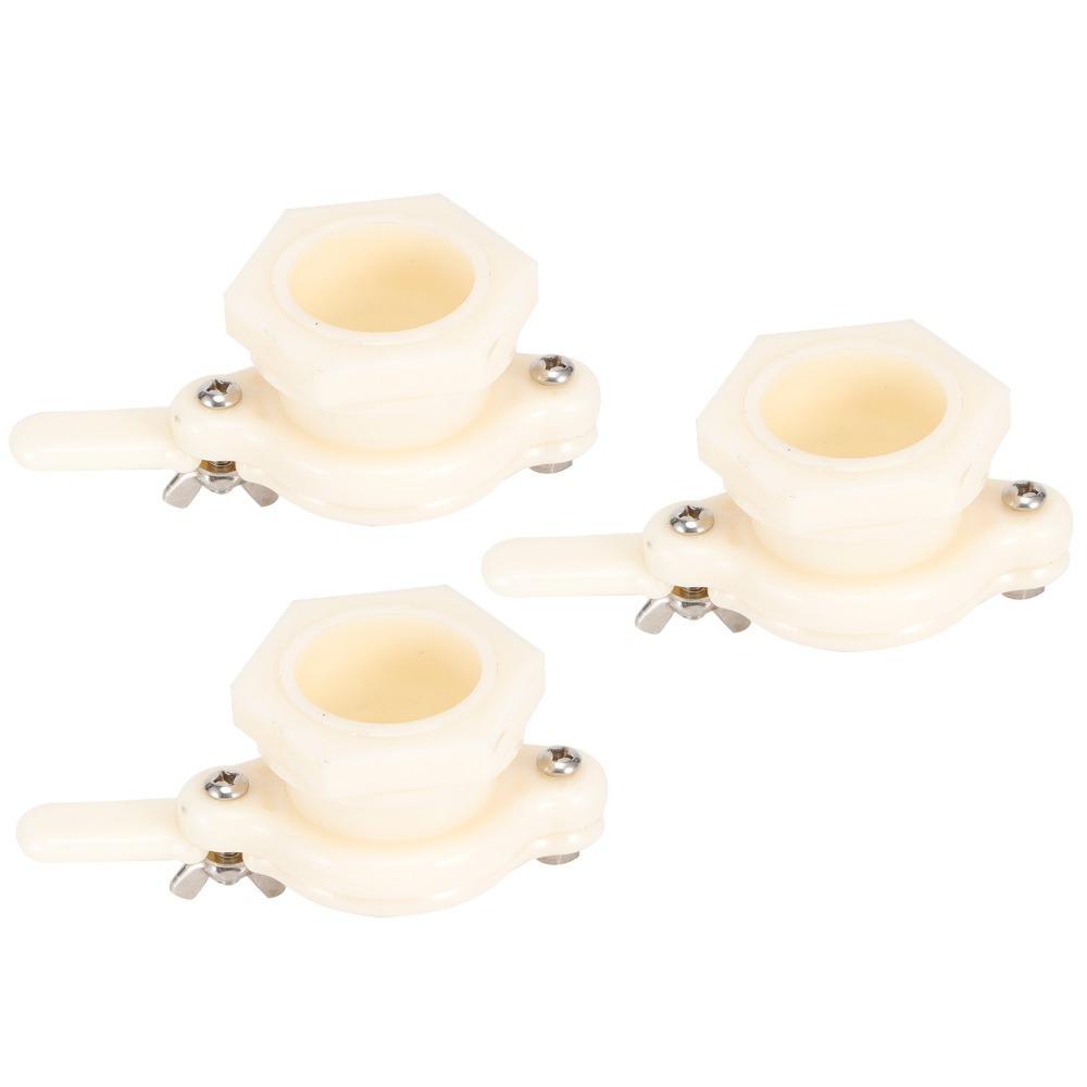 3Pcs White Honey Extractor Accessory Plastic Honey Valve Honey Tap Gate Valve  Honey Extraction белый