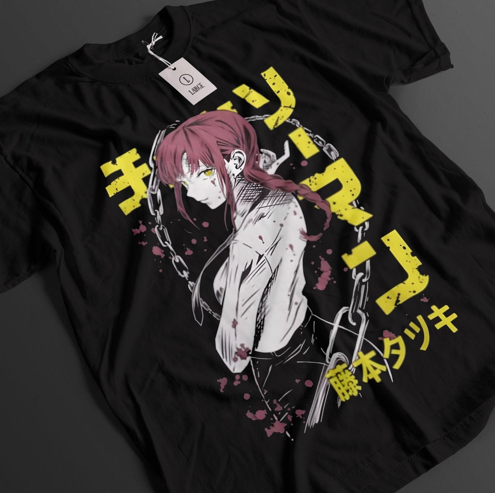 Chainsaw Man Shirt Makima Tshirt Denji T-Shirt Mens Womens Tees Top Aki Asa Anime Power Unisex Tee XL