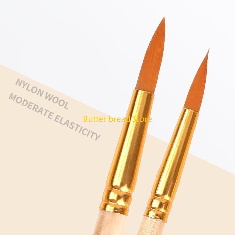 W89C 6 Sizes Acrylic Painting Brushes Artist Paintbrushes for DIY Crafts Painter