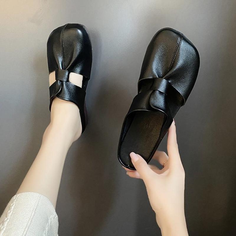 Women's Slippers,Cross-border Soft Bottom Package Toe Half Slippers with Hollow Out and Fold,fashion European and American Style