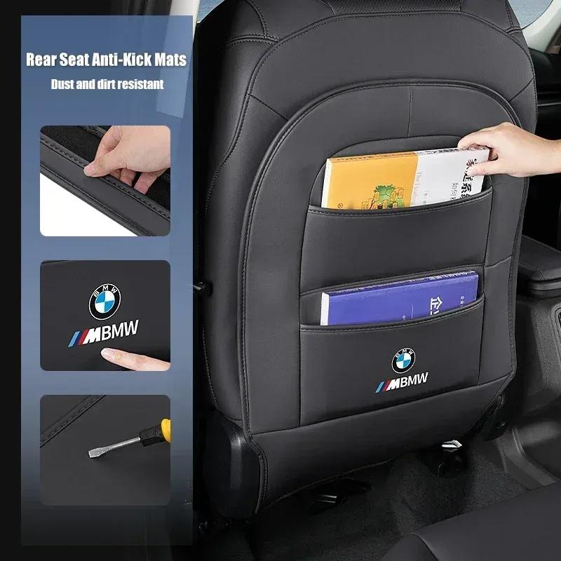 -2 KS Chránič opěradla autosedačky Pro BMW X1 U11 2024 2025 PU Podložka proti kopání do sedadla Úložná taška Podložka proti nečistotám Interiérové doplňky